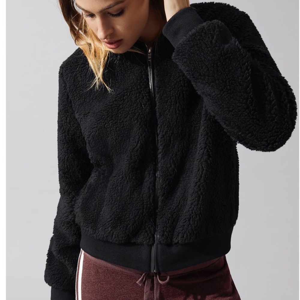 N:Philanthropy | Beal faux fur black bomber jacket